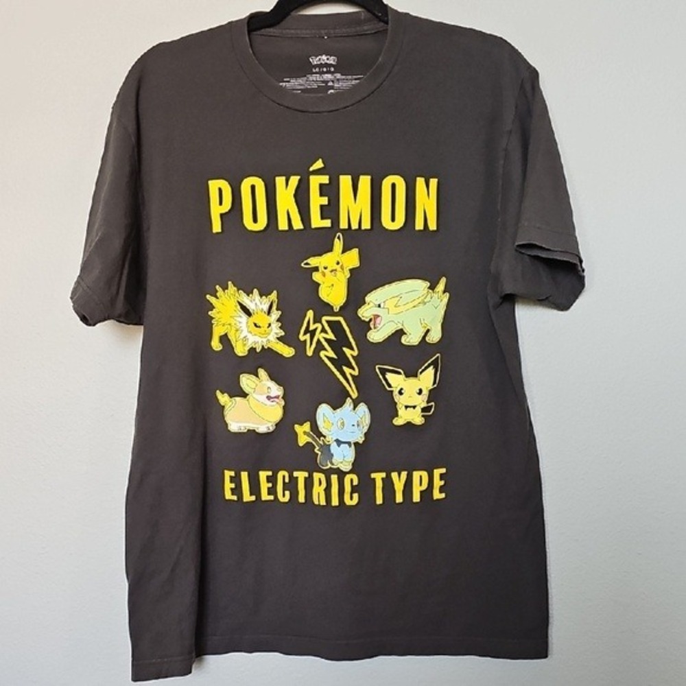 Pokemon Gray Electric Type Character Cotton Short Sleeve Tee XL